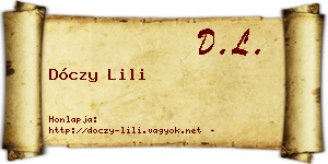 Dóczy Lili névjegykártya