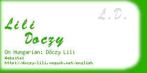 lili doczy business card